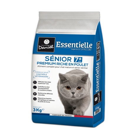 Croquettes Essentielle chat senior stérilisé 7+ poulet - 3 kg