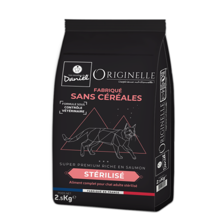 Croquettes Originelle chat stérilisé saumon sans céréales - 2,5 kg