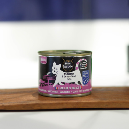 Mousse à la sardine 200g - Humide "Petite balade"