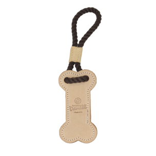 Jouet en cuir en forme d'os