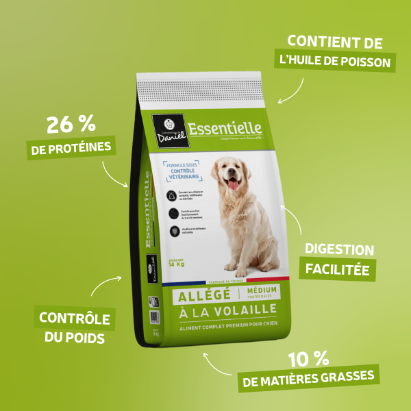 Croquettes Essentielle allégées volaille - 14 kg