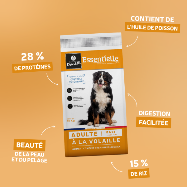 Croquettes Essentielle adulte volaille - 14 kg